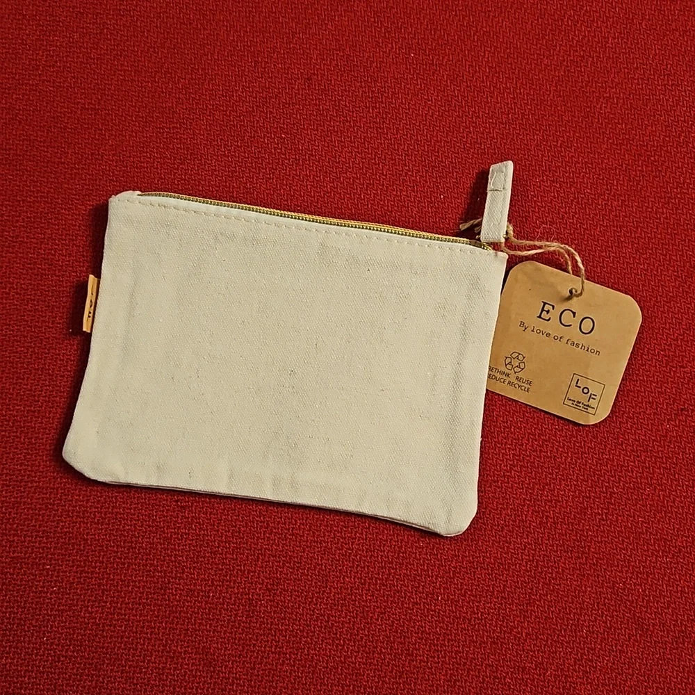 'Music is my life' make up bag purples on cream 'canvas' cotton,denim NWT